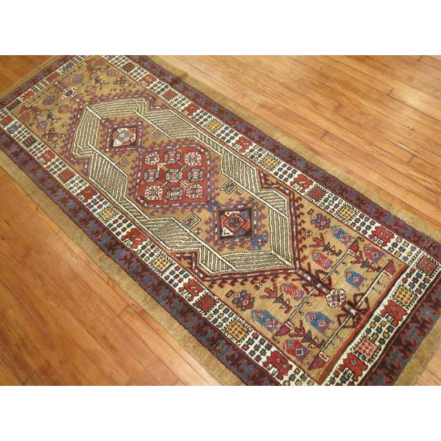 1920s Early 20th Century Zabihi Collection Camel Persian Serab Small Runner - 3'4" x 7'10" For Sale - Image 5 of 6