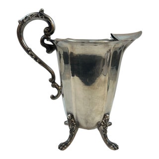 Victorian Silver Plate Footed Pitcher For Sale