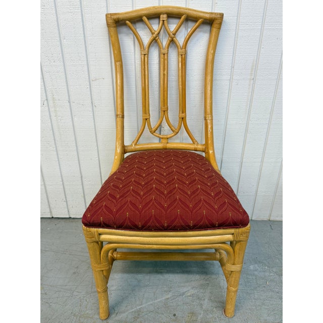Ornamental & Decorative Materials Vintage Faux Bamboo Rattan Dining Chairs - Set of 8 For Sale - Image 7 of 9
