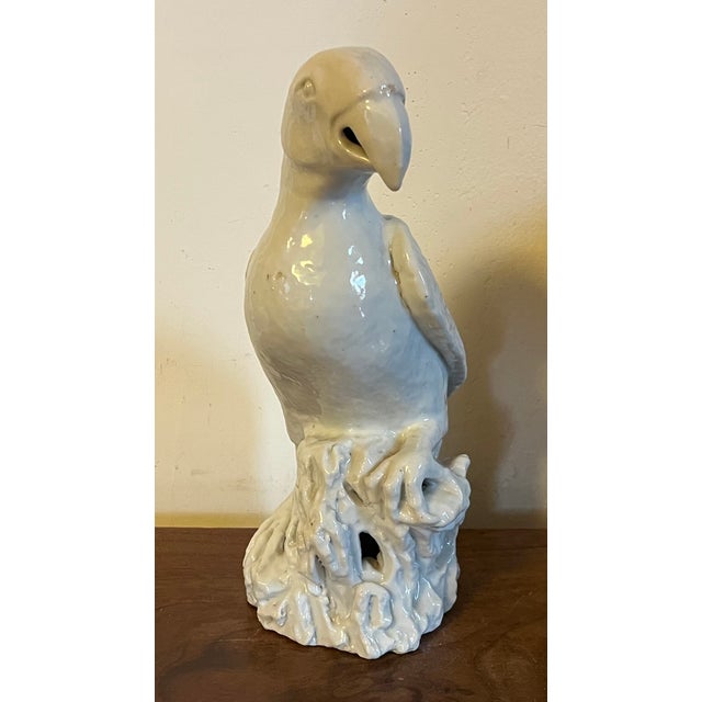 Antique 18th Century Chinese Blanc De Chine White Porcelain Parrot For Sale - Image 16 of 18