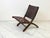 Brown Angel Pazmiño "Butterfly" Folding Chair, Tooled Leather and Mahogany, 1960's For Sale - Image 8 of 11