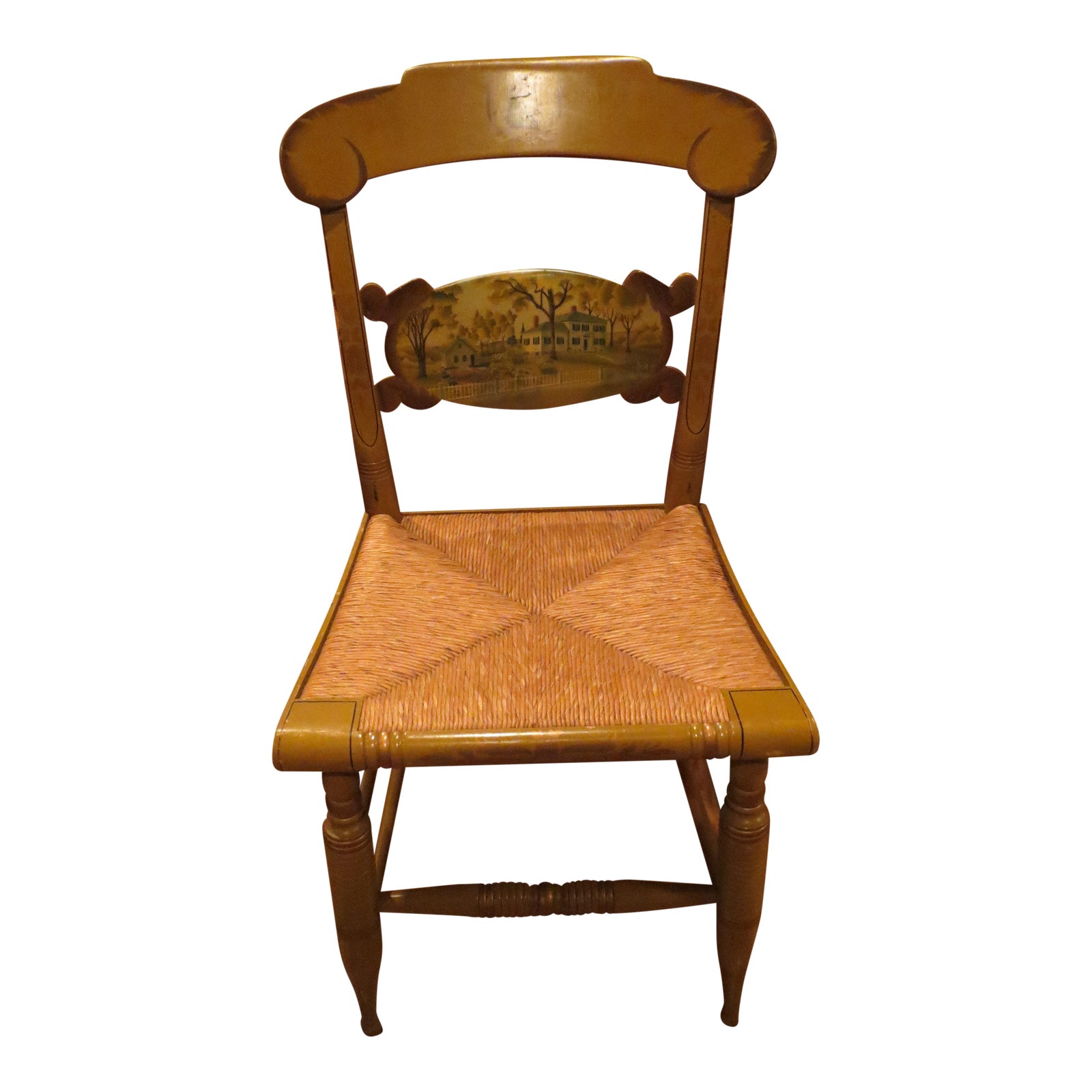 Limited Edition Turtle Back Hitchcock Chair with Natural Rush Seat