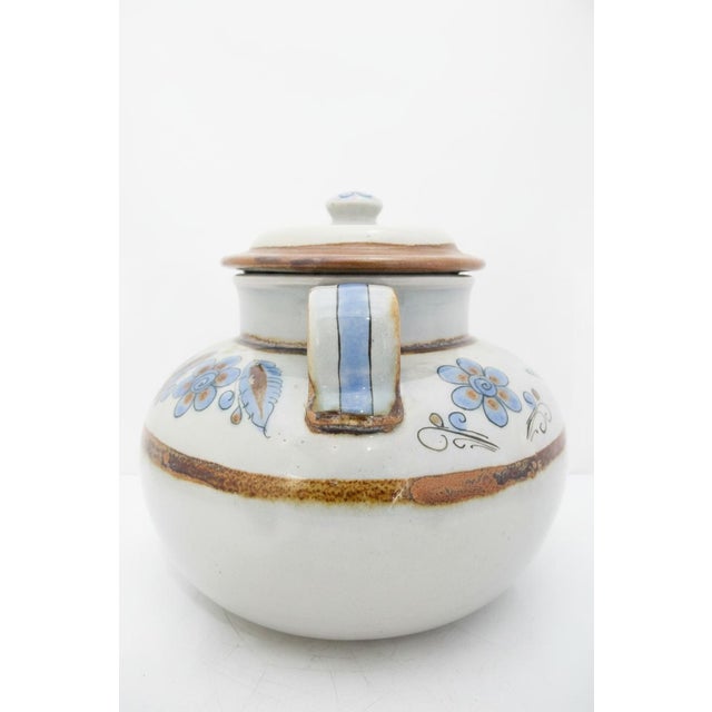 Incredibly sweet Vintage Ken Edwards Mexican pottery, large bean pot or canister with lid and handles from the El Palomar...