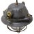 Industrial Vintage Industrial Pendant Lamps in Gray Metal, Brass and Clear Glass from EMD, France For Sale - Image 3 of 5