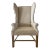 Restoration Hardware French Linen Wingback Chair For Sale