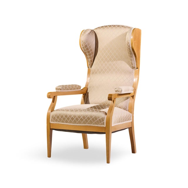 Frits Henningsen Style Swedish Biedermeier Wingback Lounge Chairs - Pair For Sale In Chicago - Image 6 of 12