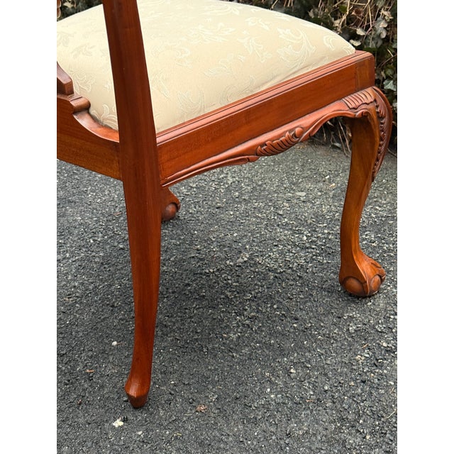 Intricately Carved Rustic Mahogany Chippendale Dining Chairs - Set of 2 For Sale - Image 10 of 12