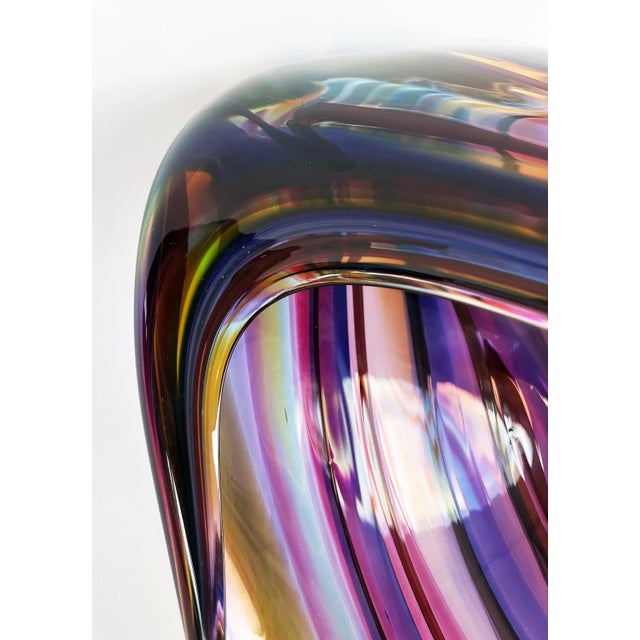 Huge David Goldhagen Hand-Blown Art Glass Centerpiece Bowl, Signed Dated 3/2003 For Sale - Image 12 of 16