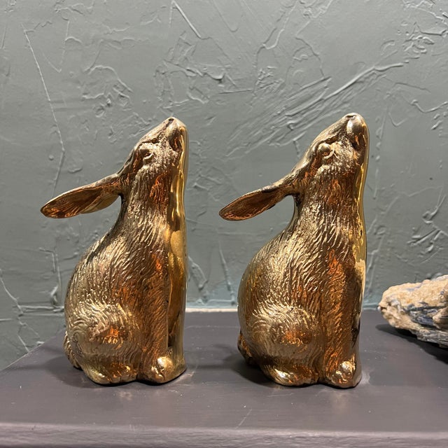 Vintage Brass Bunny Bookends a Pair Chairish