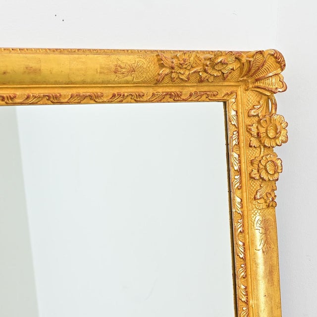 French 19th Century Floral Gold Gilt Mirror For Sale - Image 9 of 12