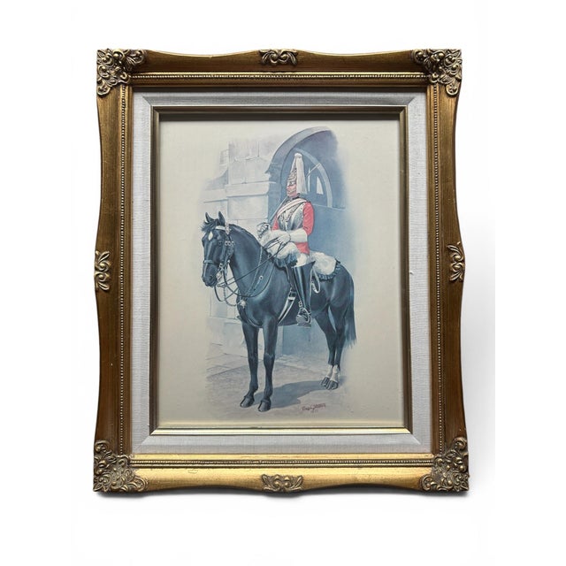 A striking pair of vintage British military equestrian prints after celebrated military artist Charles C. Stadden, each...