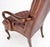 Pair Burgundy Leather Queen Anne Tufted Upholstery Walnut Armchairs MINT For Sale - Image 17 of 17