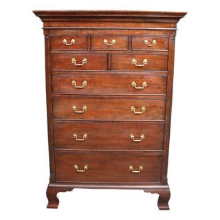 Henkel-Harris New Market Collection Mahogany Chippendale High Chest For Sale