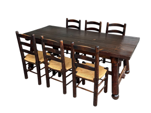 Vintage Brutalist Table and Chairs by Georges Robert, 1960s, Set of 7