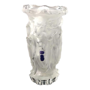 Nude Figures Frosted Glass Art Deco Vase by Ehaiama Zelezny Brod of Bohemia