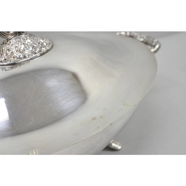 Vintage Lancaster Rose by Poole Large Oval Silver Plated Covered Soup Tureen For Sale - Image 16 of 18