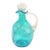 Mid-Century Handcrafted Blue Glass Pinched Decanter For Sale