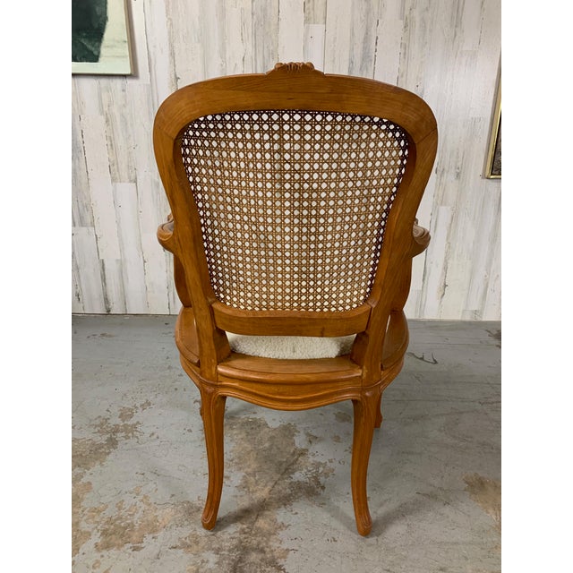 1940s Louis XV Style Cane Arm Chair For Sale - Image 5 of 11