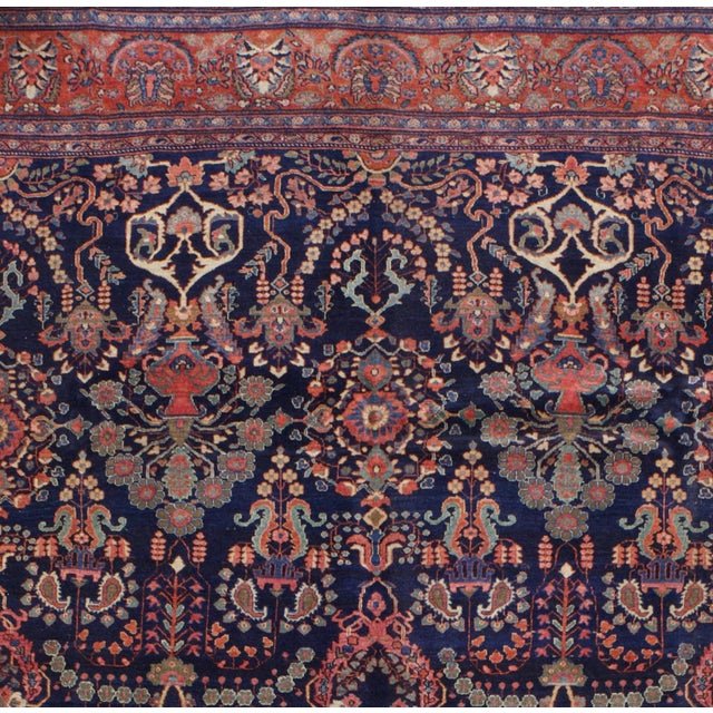 Antique Persian Farahan Sarouk Rug 8’10" X 12’2" For Sale - Image 4 of 6