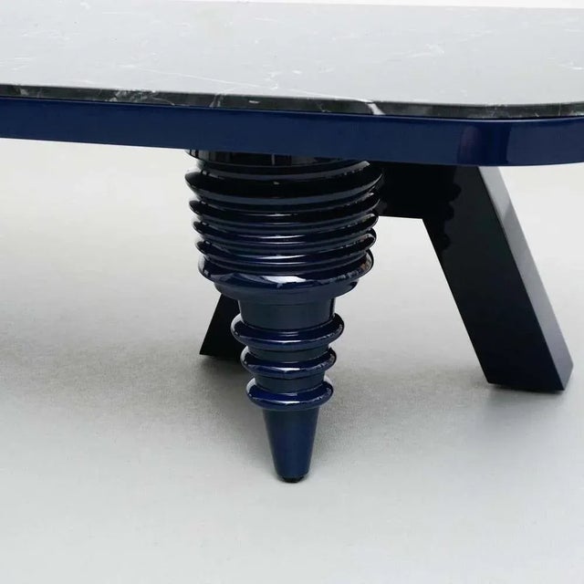 Jaime Hayon Black and Blue Marble Multileg Low Table attributed to Bd Barcelona For Sale - Image 6 of 13