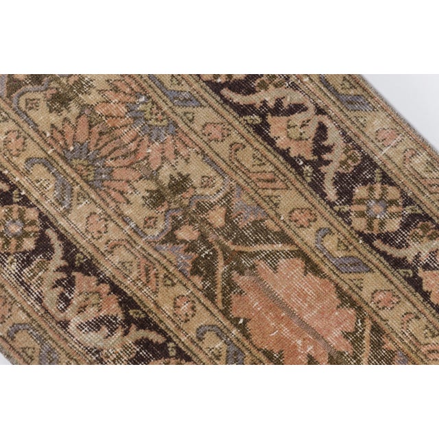 Textile Mid 20th Century Handknotted Oushak Runner Rug For Sale - Image 7 of 10