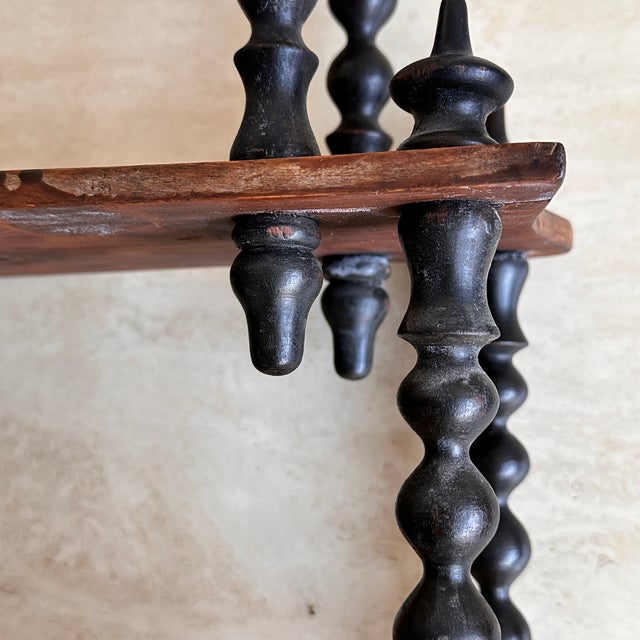 Wood Antique French Bobbin Wall Shelf in Cherry, 1890s For Sale - Image 7 of 12
