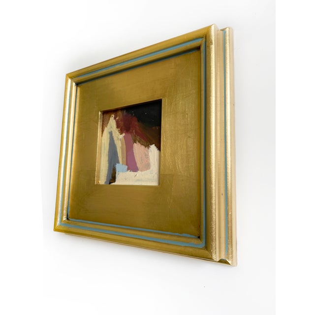 Two original mini paintings by Jessalin Beutler in a set with matching gold frames. Artwork is acrylic on canvas wrapped...