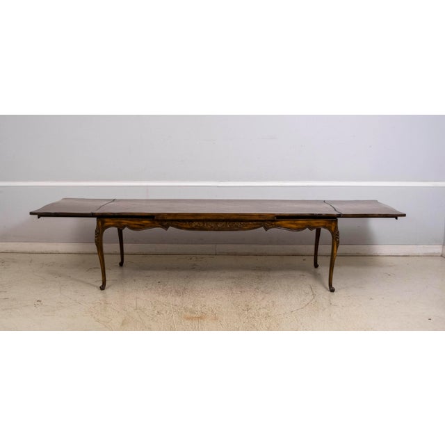 French Style Parquet Top Refractory Dining Room Table For Sale - Image 4 of 15