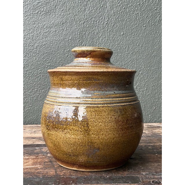 Vintage Aboriginal Studio Pottery Lidded Vase For Sale - Image 12 of 12