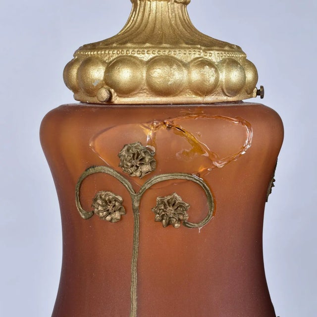 1970s Rustic Handcrafted Tree Branch Floor Lamp With Amber Glass Globes For Sale - Image 13 of 13