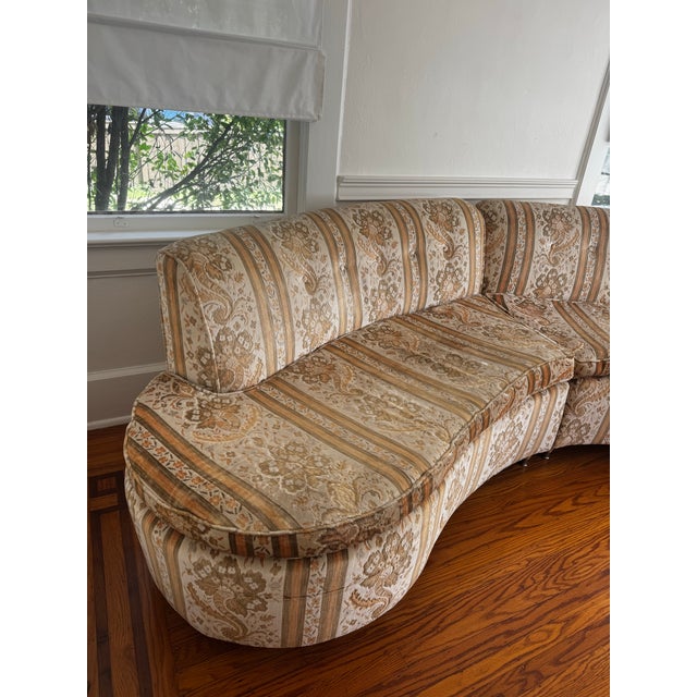 Mid Century Modern Curved Sectional Sofa For Sale - Image 4 of 10