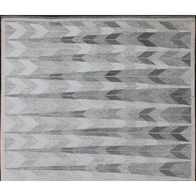 Keivan Woven Arts- Large Modern Scandinavian Flat Weave Rug /Swedish Design Flat-Weave Rug. This Scandinavian flat-weave...