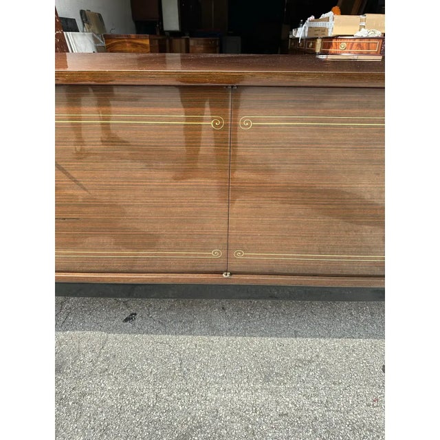 1940s French Art Deco Macassar Ebony Mother-of-Pearl Sideboard For Sale - Image 9 of 12