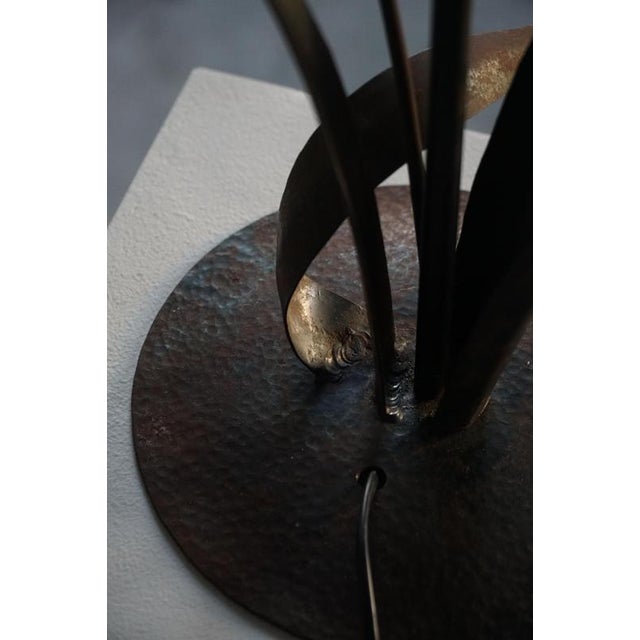 Mid-Century Artisanal Organic Wrought Iron Table Lamp, 1940s For Sale - Image 16 of 18