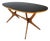 Oval Table with Black Glass Top, Italy, 1950s For Sale