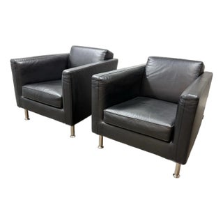 Rodolfo Dordoni for Minotti Copenhagen Leather Armchairs, Pair For Sale