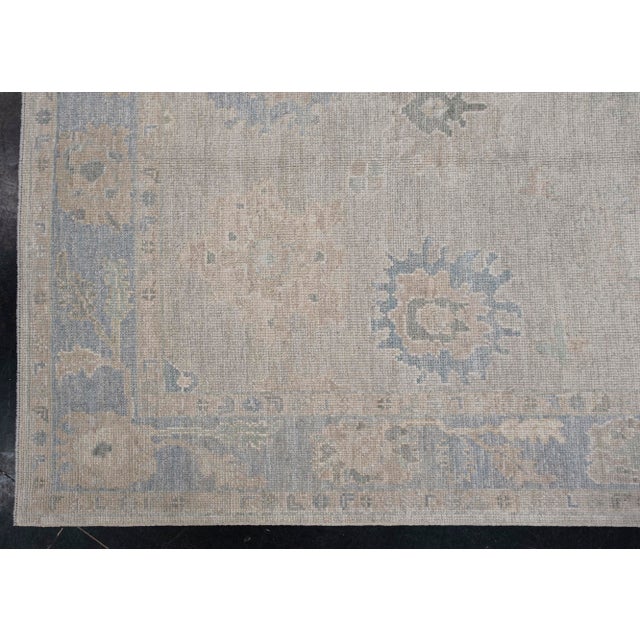 Turkish Oushak Rug Faded Pastel Handwoven Wool Rug 5'1" X 6'10" For Sale - Image 10 of 10