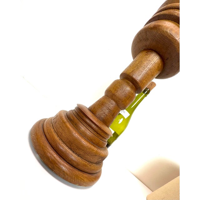 Large Turned Oak Table Lamp, 1960s For Sale - Image 16 of 18