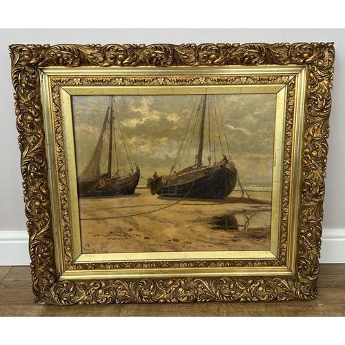 Coastal Boats Scene, Oil, Framed For Sale - Image 17 of 17