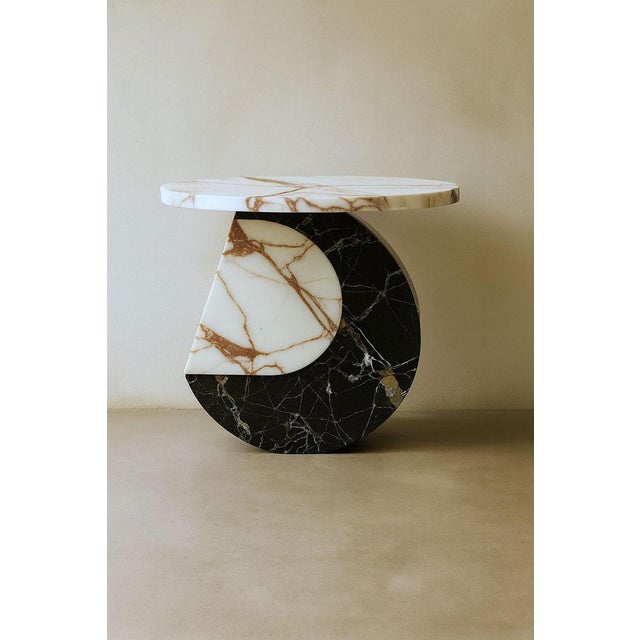 Moon Side Table in Marble and Onyx by Marsica Fossati For Sale - Image 9 of 10