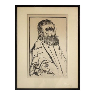 Leonard Baskin De Gheyn Modern Woodcut Signed 4/50 Framed 1970 For Sale
