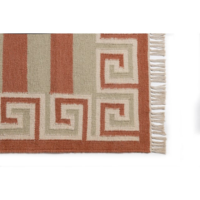 Not Yet Made - Made To Order Part & Parcel Goods Wool Stripe Rug, 2’6” x 10', Celadon, Topaz and Eggshell For Sale - Image 5 of 5