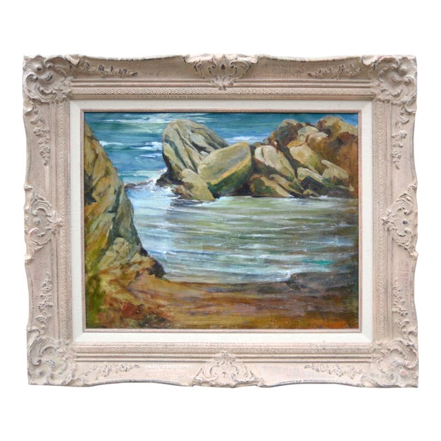 1930's Pebble Beach Seascape by M. C. Richardson For Sale