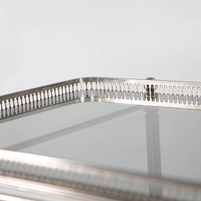 Silver-Plated Metal Serving Cart, 1970s For Sale - Image 13 of 18