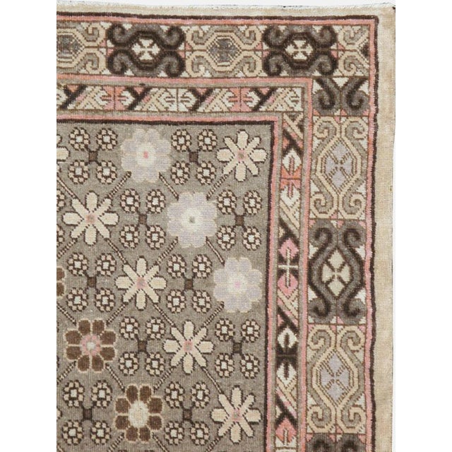 Rustic Galerie Shabab Collection Early 20th Century East Turkestan Khotan Rug For Sale - Image 3 of 10
