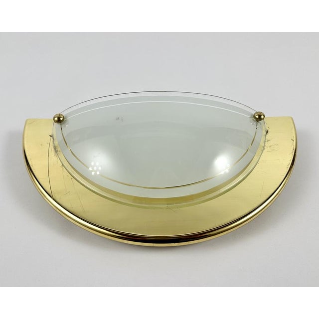 Vintage Wall Lamp in Brass & Glass from Massive, Belgium, 1970s For Sale - Image 6 of 10