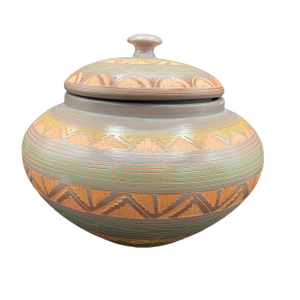 Vintage Navajo Incised Lidded Pot