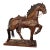 Antique American Folk Art Composition Plaster Horse With Leather Saddle & Horsehair Tail For Sale
