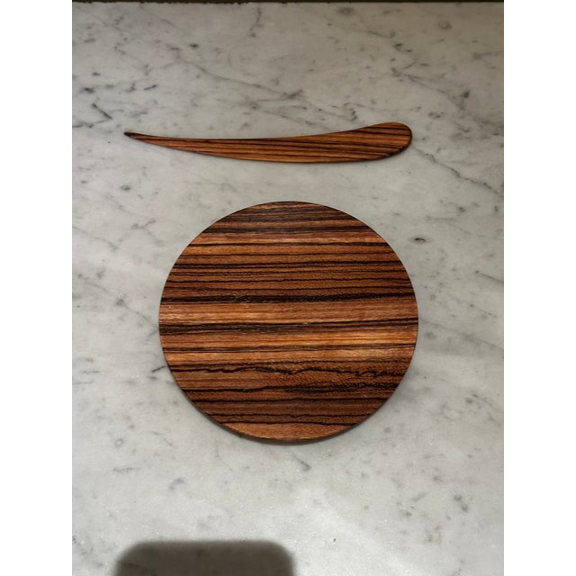 1960s 1960s Early Gordon Keeler Small Zebrawood Plate With Spreader For Sale - Image 5 of 5