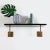 Contemporary Billy Black/Aged Brass Wall Shelf with Leather, 36" Wide For Sale - Image 3 of 4